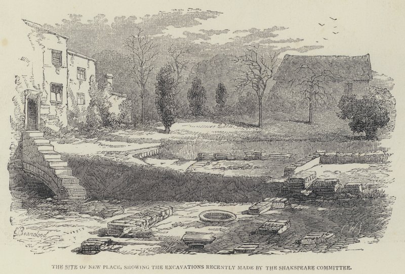 The Site of New Place, showing the Excavations recently made by the Shakespeare Committee by English School