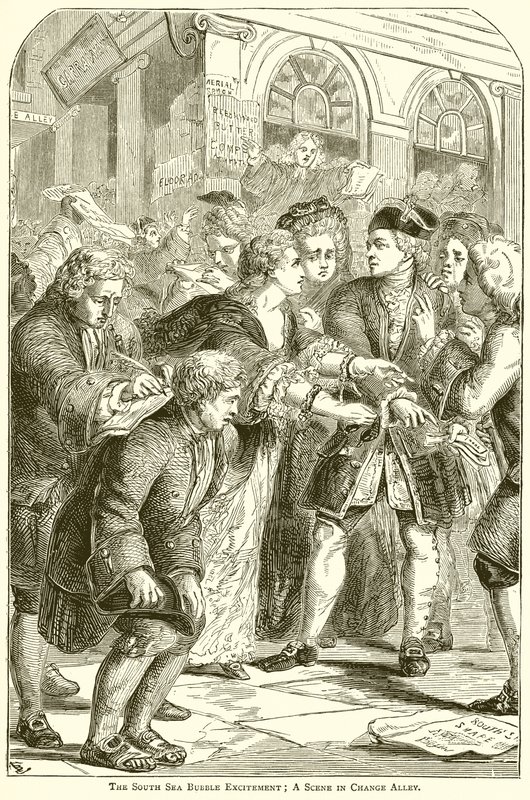 The South Sea Bubble Excitement; A Scene in Change Alley by English School