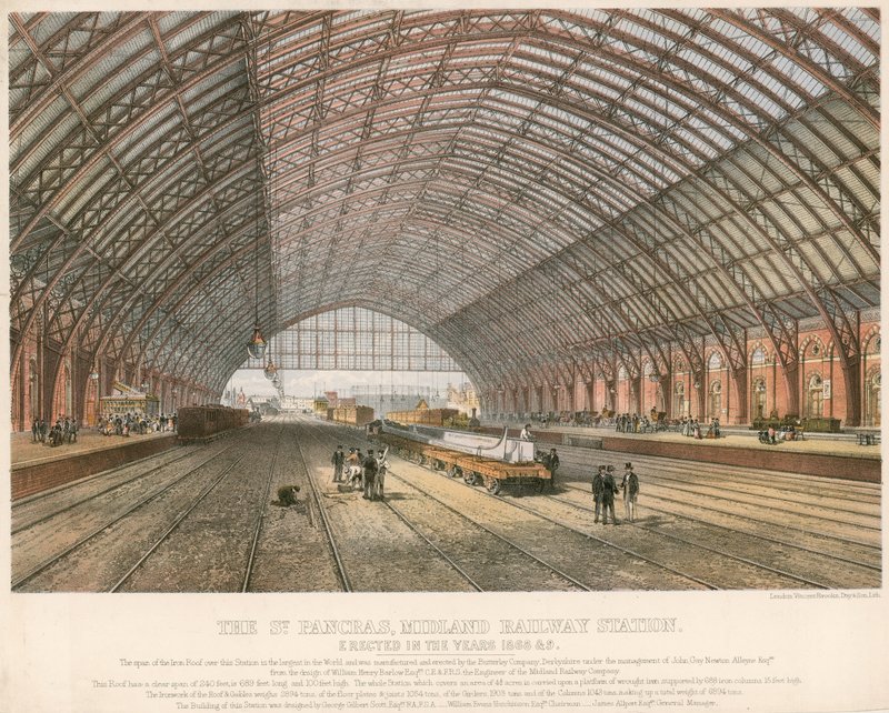 The St Pancras, Midland Railway Station, London, erected in the years 1866-69 by English School