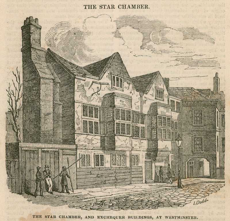 The Star Chamber and Exchequer Buildings at Westminster by English School