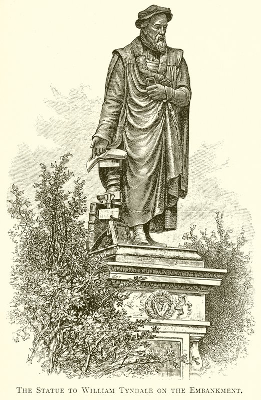 The Statue to William Tyndale on the Embankment by English School