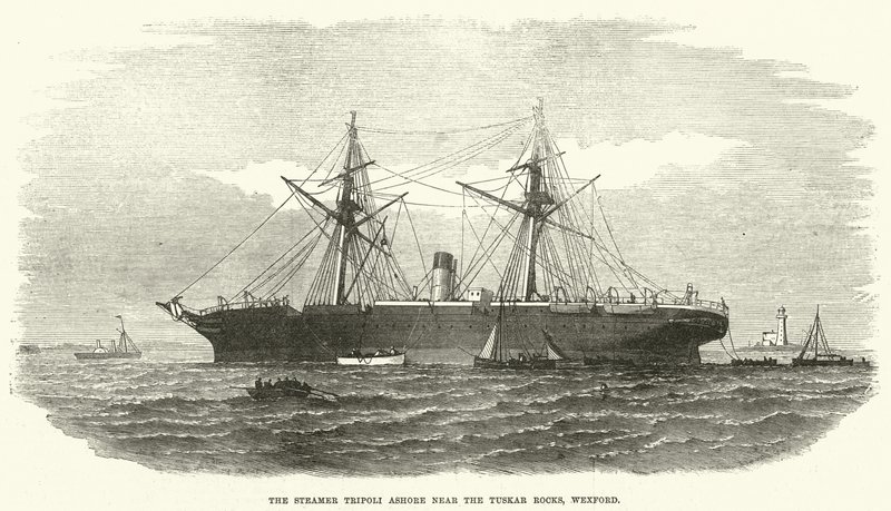 The Steamer Tripoli Ashore near the Tuskar Rocks, Wexford by English School