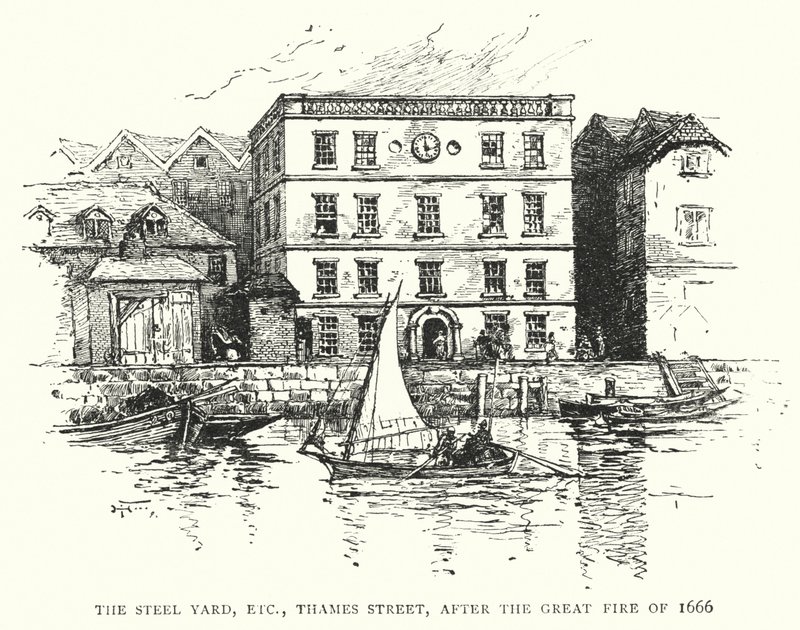 The Steel Yard, etc, Thames Street, after the Great Fire of 1666 by English School