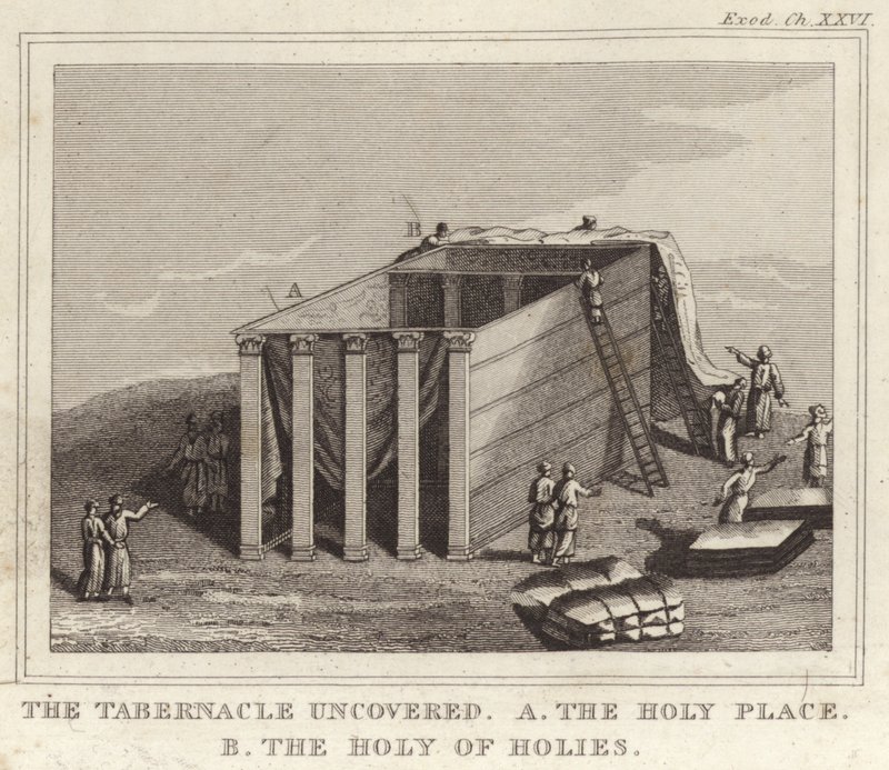 The Tabernacle Uncovered, A the Holy Place, B the Holy of Holies by English School