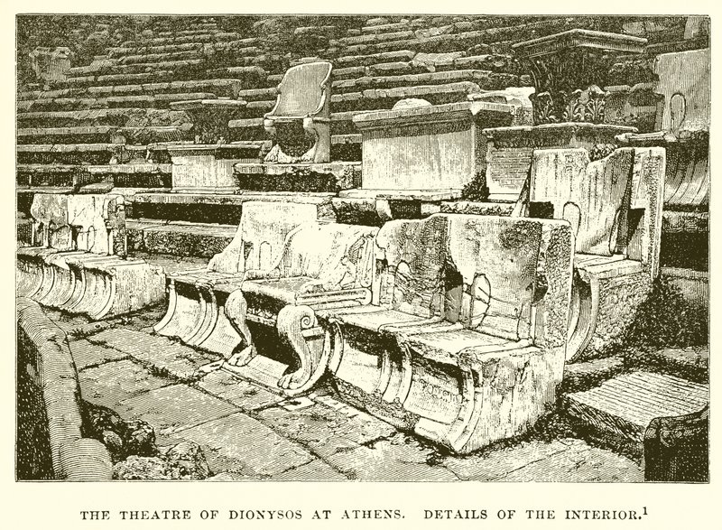 The Theatre of Dionysos at Athens (detail) by English School
