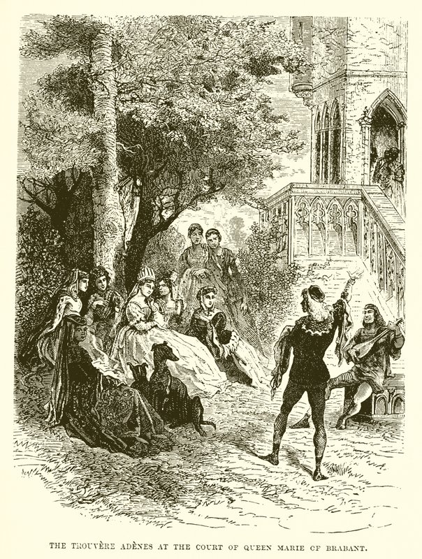 The Trouvere Adenes at the Court of Queen Marie of Brabant by English School