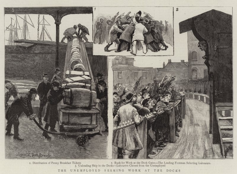 The Unemployed seeking Work at the Docks by English School