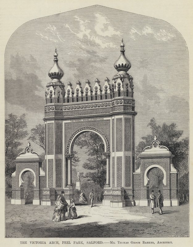The Victoria Arch, Peel Park, Salford by English School