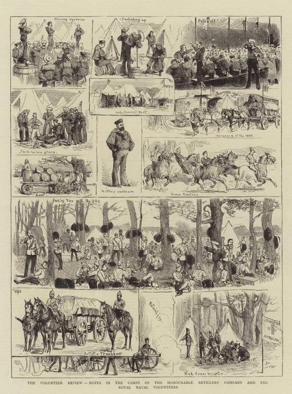 The Volunteer Review, Notes in the Camps of the Honourable Artillery Company and the Royal Naval Volunteers by English School