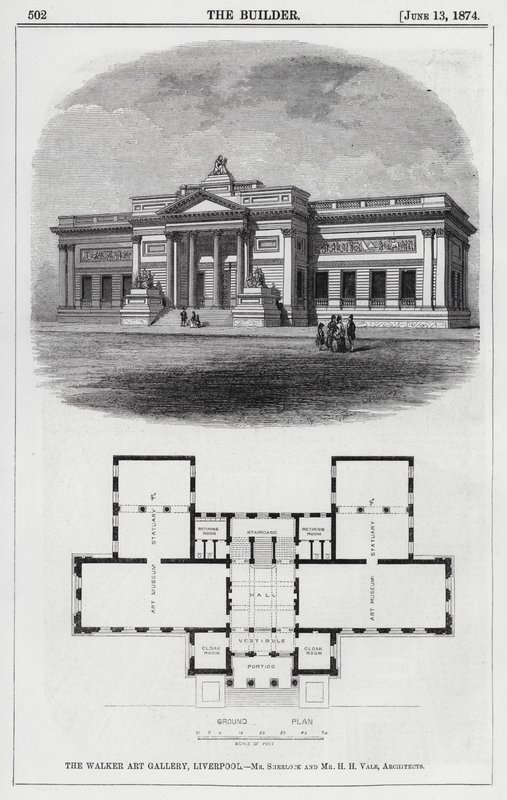 The Walker Art Gallery, Liverpool (engraving) by English School