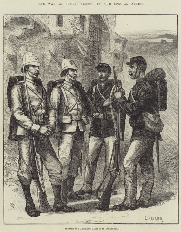 The War in Egypt, English and American Marines in Alexandria by English School