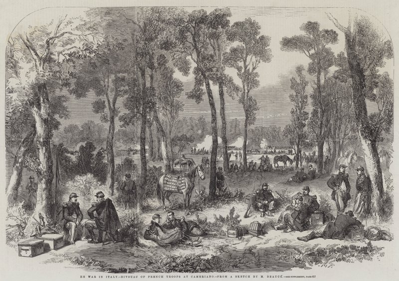 The War in Italy, Bivouac of French Troops at Cameriano by English School