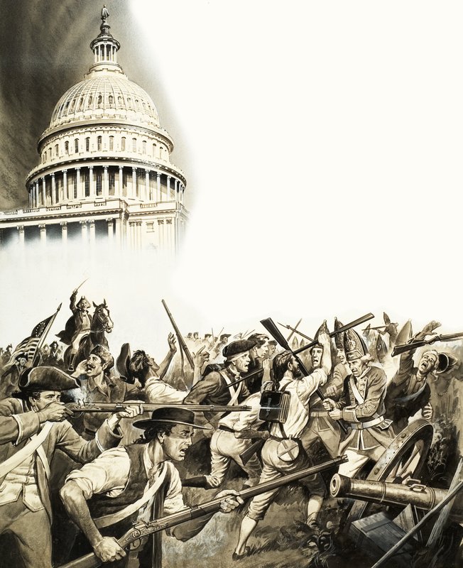 The War of Independence Plus, at Top, the Congress Building by English School