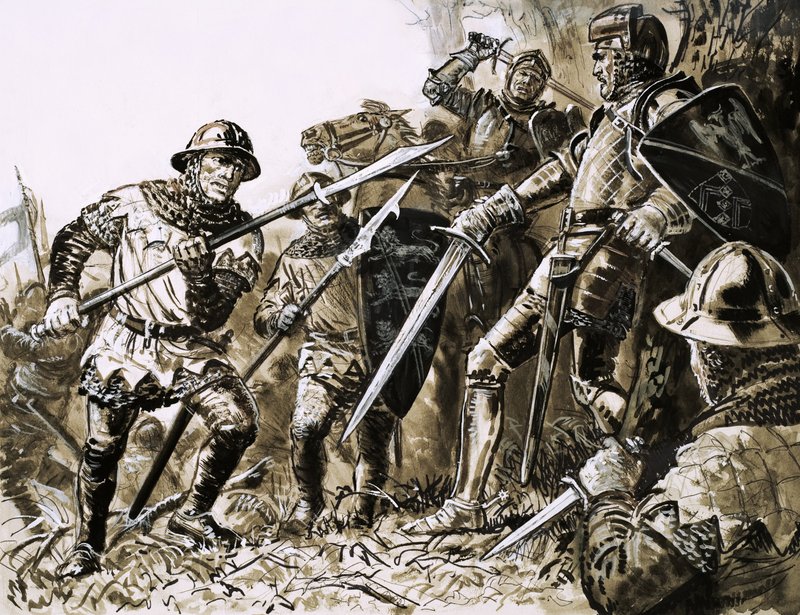 The Wars of the Roses. The Final Battle at Barnet by English School