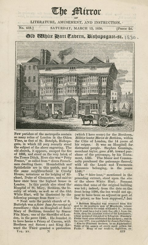 The White Hart Tavern, Bishopsgate Street by English School
