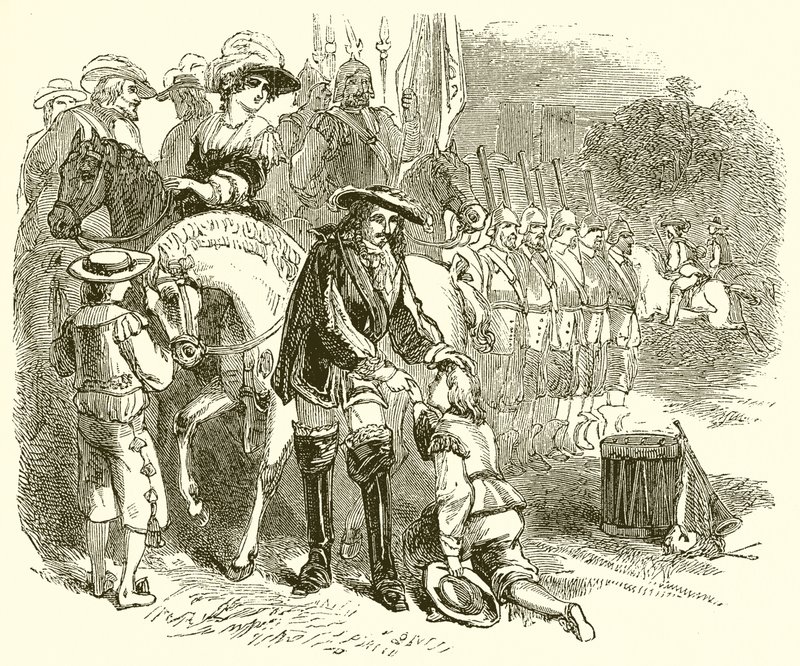 The Young John Churchill Soliciting a Commission in One of the Royal Regiments by English School