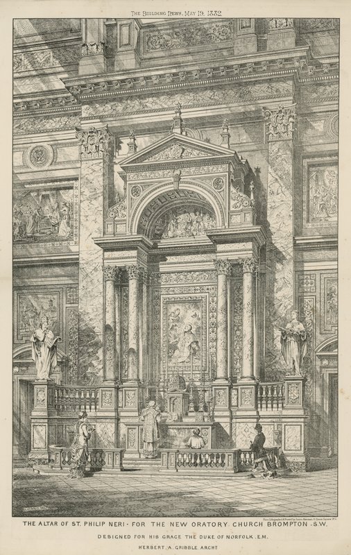 The Altar of St. Philip Neri for the New Oratory Church by English School