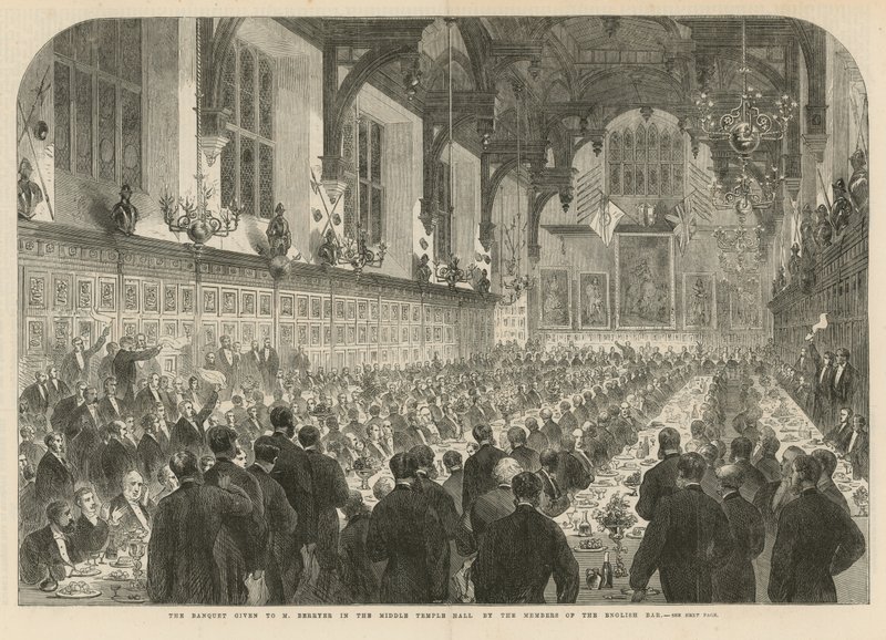 The Banquet Given to M. Berryer in the Middle Temple Hall by English School