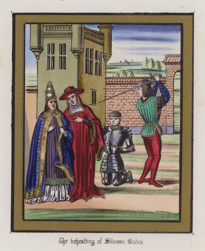 The beheading of Sir Silvester Budes by English School