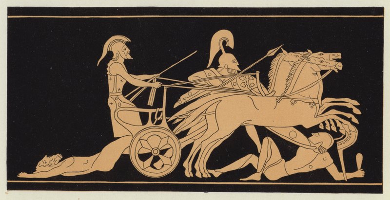 The Body of Hector Dragged Behind the Chariot of Achilles by English School