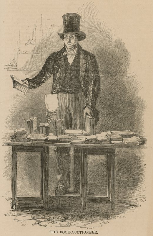 The Book Auctioneer by English School