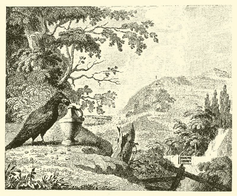 The crow and the pitcher by English School