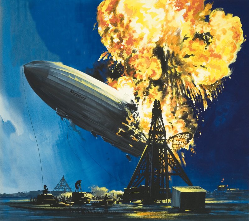 The Destruction of the Hindenburg by English School