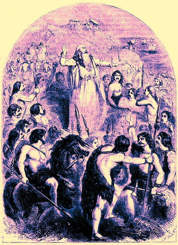 The Druids Inciting the Britons to Oppose the Landing of the Romans (illustration from Cassell