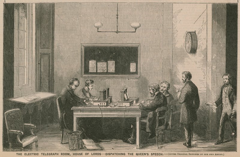 The Electric Telegraph Room, House of Lords - Dispatching the Queen