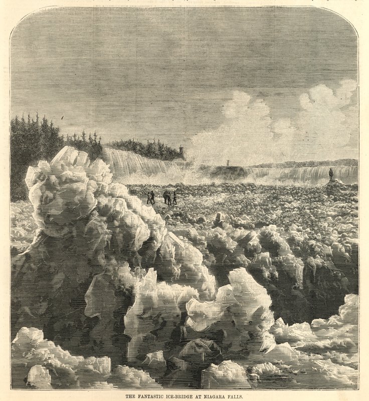 The fantastic ice-bridge at Niagara Falls by English School