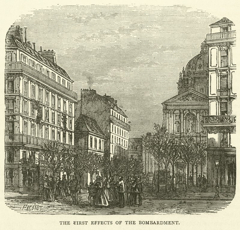The First Effects of the Bombardment, November 1870 by English School