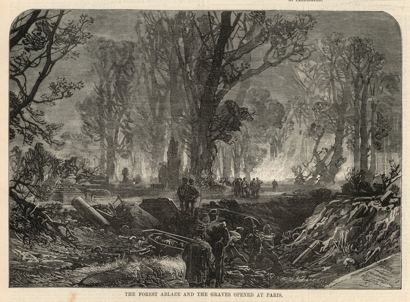 The forest ablaze and the graves opened at Paris by English School