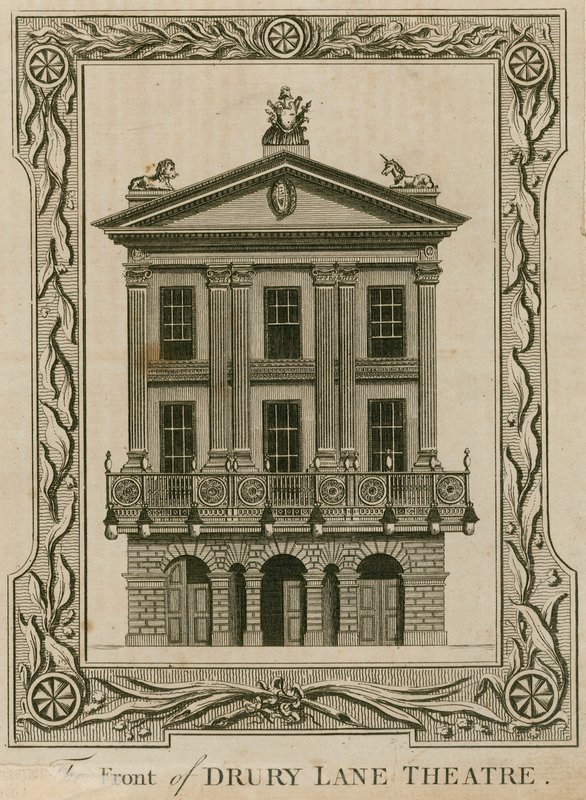 The front of Drury Lane Theatre, London by English School