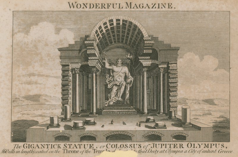 The gigantic statue, or Colossus of Jupiter Olympus by English School