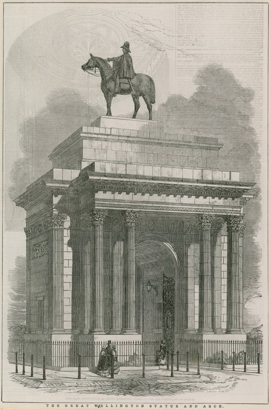 The great Wellington statue and Arch, Hyde Park Corner, London by English School