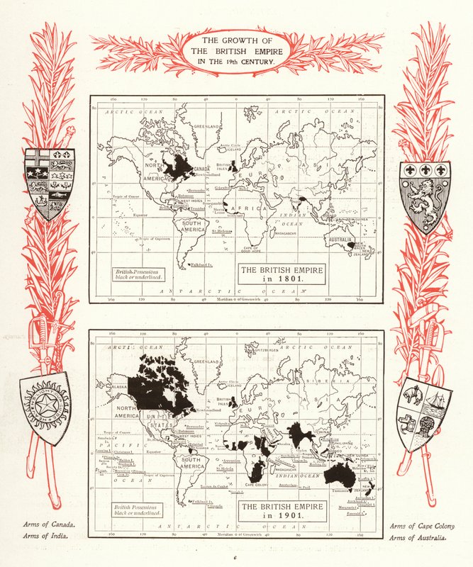 The growth of the British Empire in the 19th century by English School