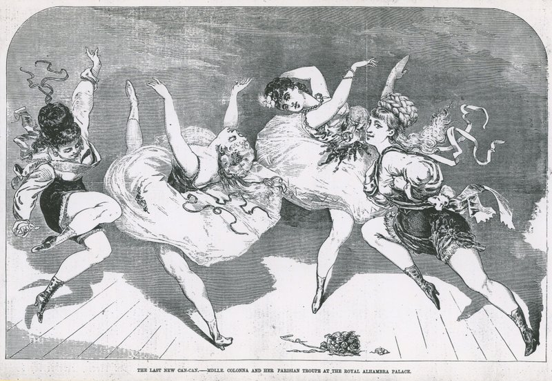 The Last New Can-Can - Mddle Colonna and Her Parisian Troupe at the Royal Alhambra Palace by English School