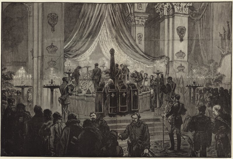 The Late Emperor Lying in State in the Church of St Peter and St Paul by English School