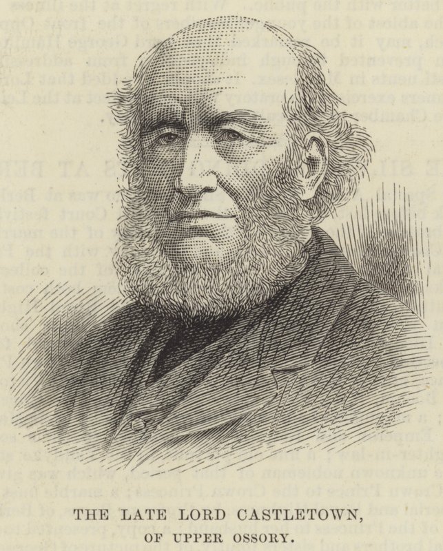 The late Lord Castletown, of Upper Ossory (engraving) by English School
