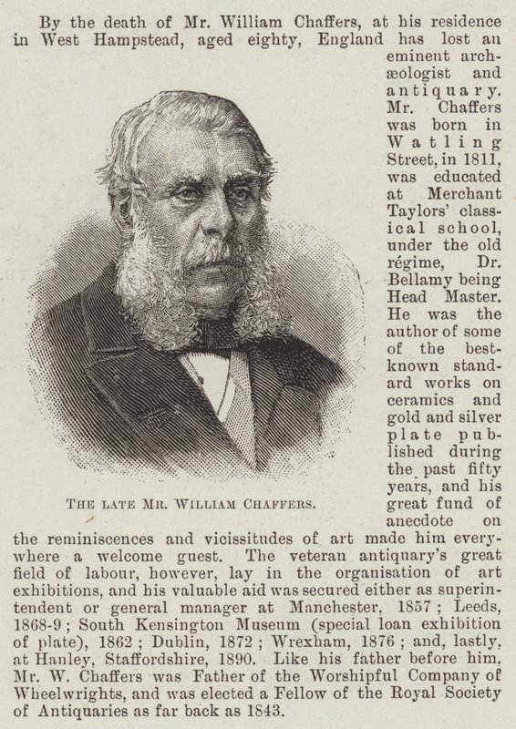 The late Mr William Chaffers by English School