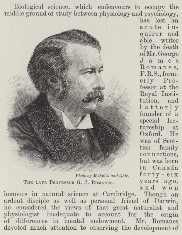 The Late Professor G. J. Romanes by English School