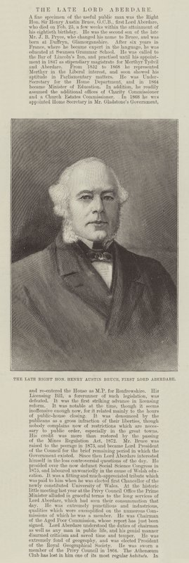 The late Right Honourable Henry Austin Bruce, First Lord Aberdare by English School
