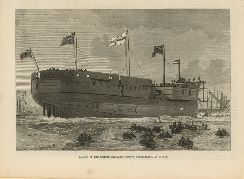 The Launch of the German Ironclad Frigate Deutschland by English School