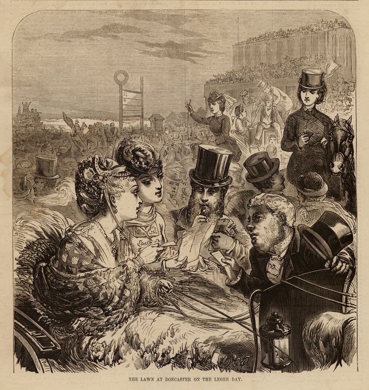 The lawn at Doncaster on the Leger Day by English School