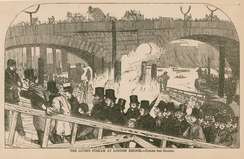 The Living Stream at London Bridge by English School