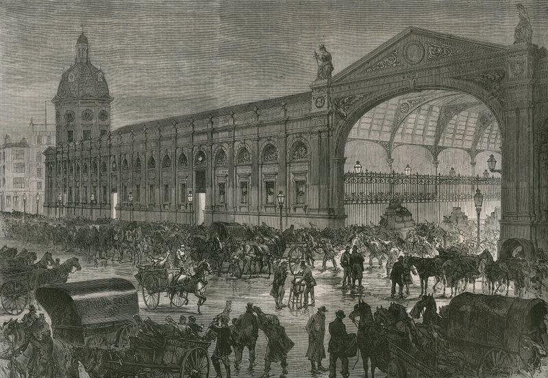 The Meat Market, Smithfield at Two in the Morning by English School