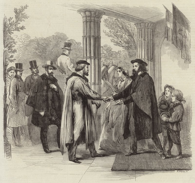 The meeting of Garibaldi and Tennyson by English School