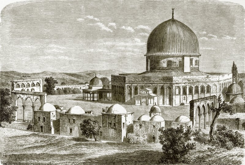 The Mosque of Omar - Site of the Temple at Jerusalem by English School