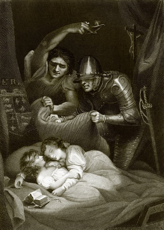 The murder of the princes in the tower by English School