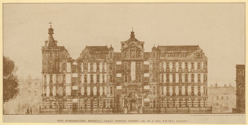 The New Homoeopathic Hospital, Great Ormond Street by English School
